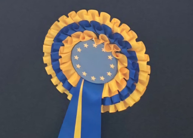 Rosette with an EU flag in the centre
